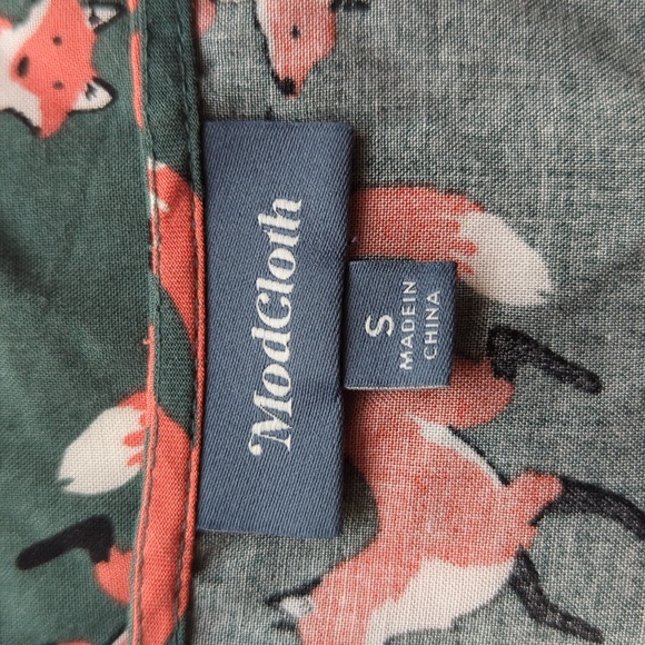 ModCloth Green Fox Sleeveless Top Size S - Picture 5 of 7